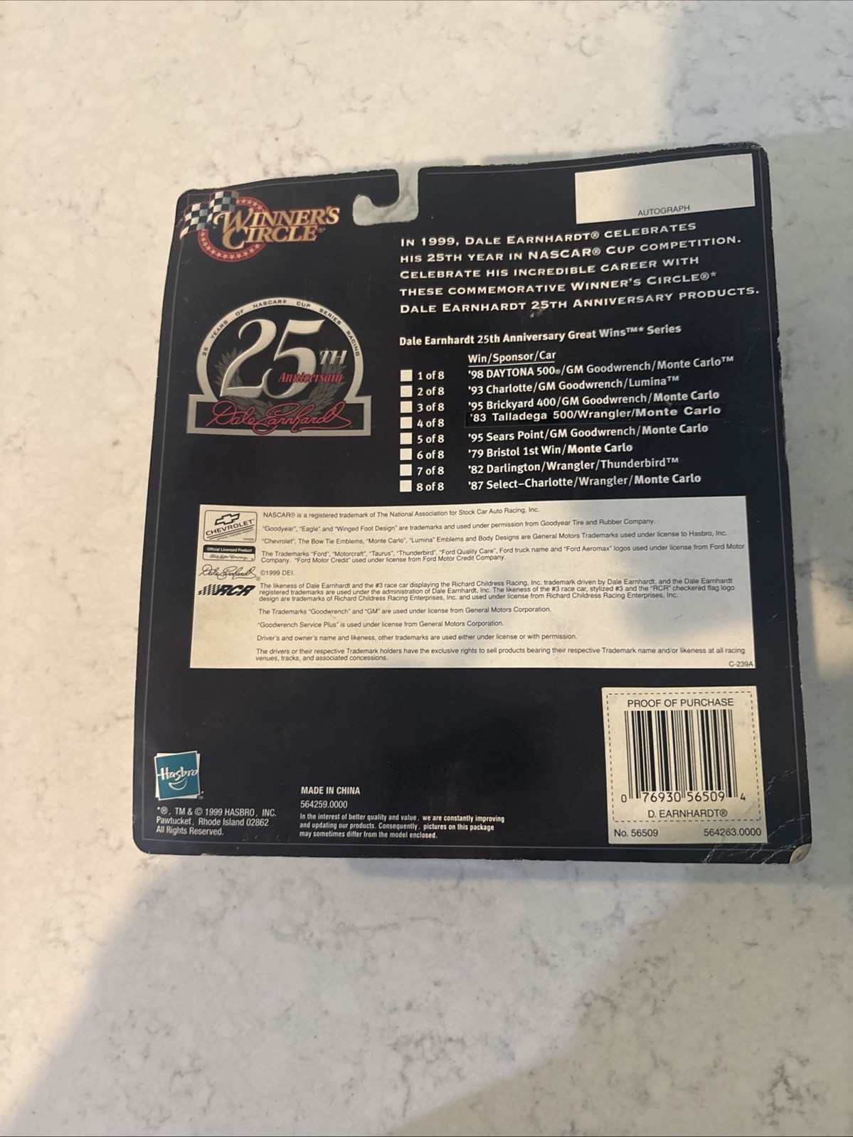 Hasbro Winner&rsquo;s Circle Dale Earnhardt 25th Anniversary Boxed Limited Edition Fi…
