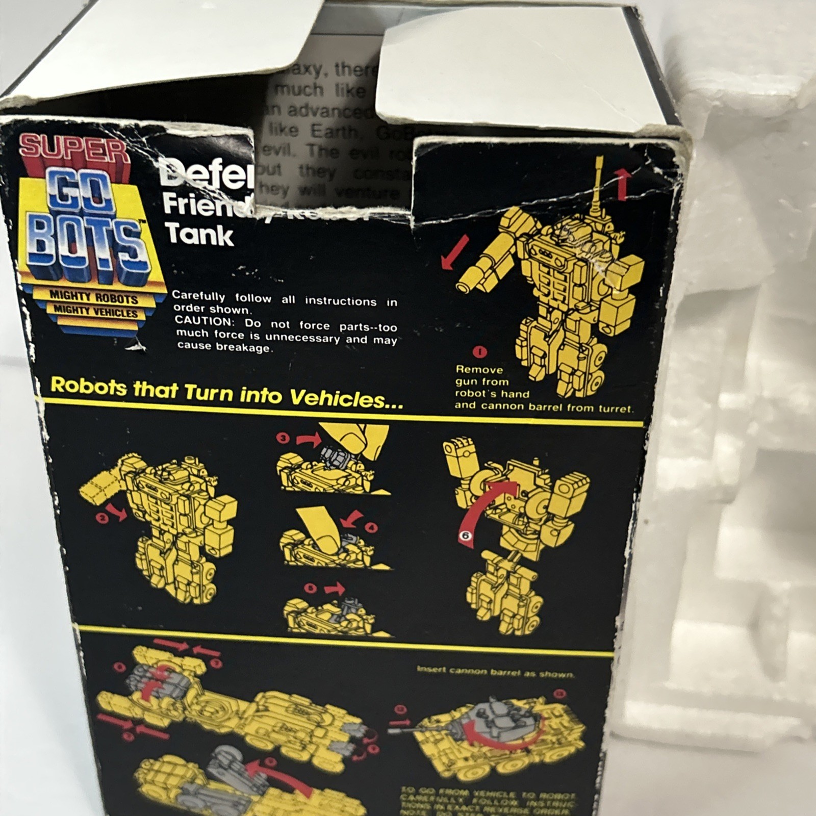 Super Go Bots Defendor Friendly Robot Tank Vintage 1984 Action Figure Tonka Box