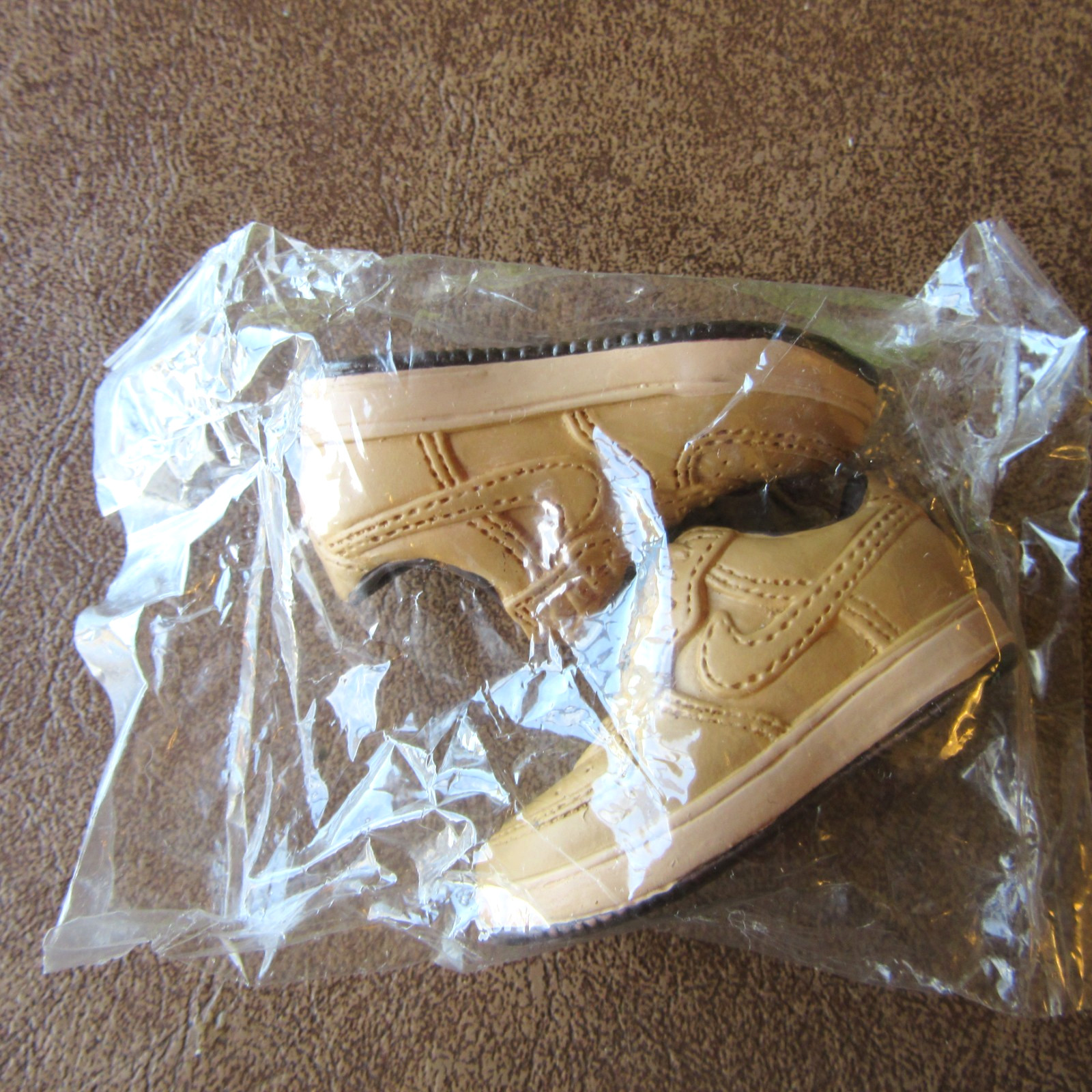 Doll/Male Action Figure XL SHOES – 2&Prime; Long, 13/16&Prime; Wide, Tan, Casual Nikes, NIP