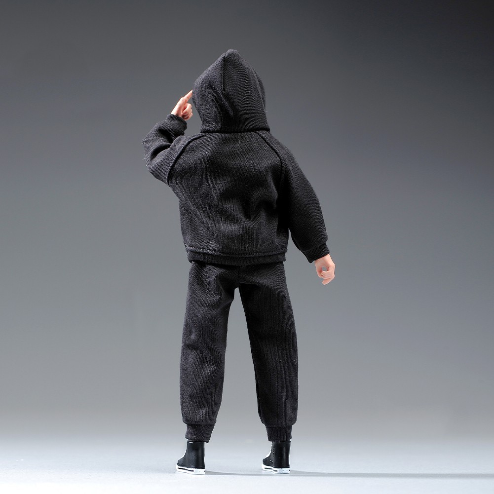 USA 1/12 Black Hoodie Pants Trousers Clothes For 6&Prime; Male TBL Action Figure Body