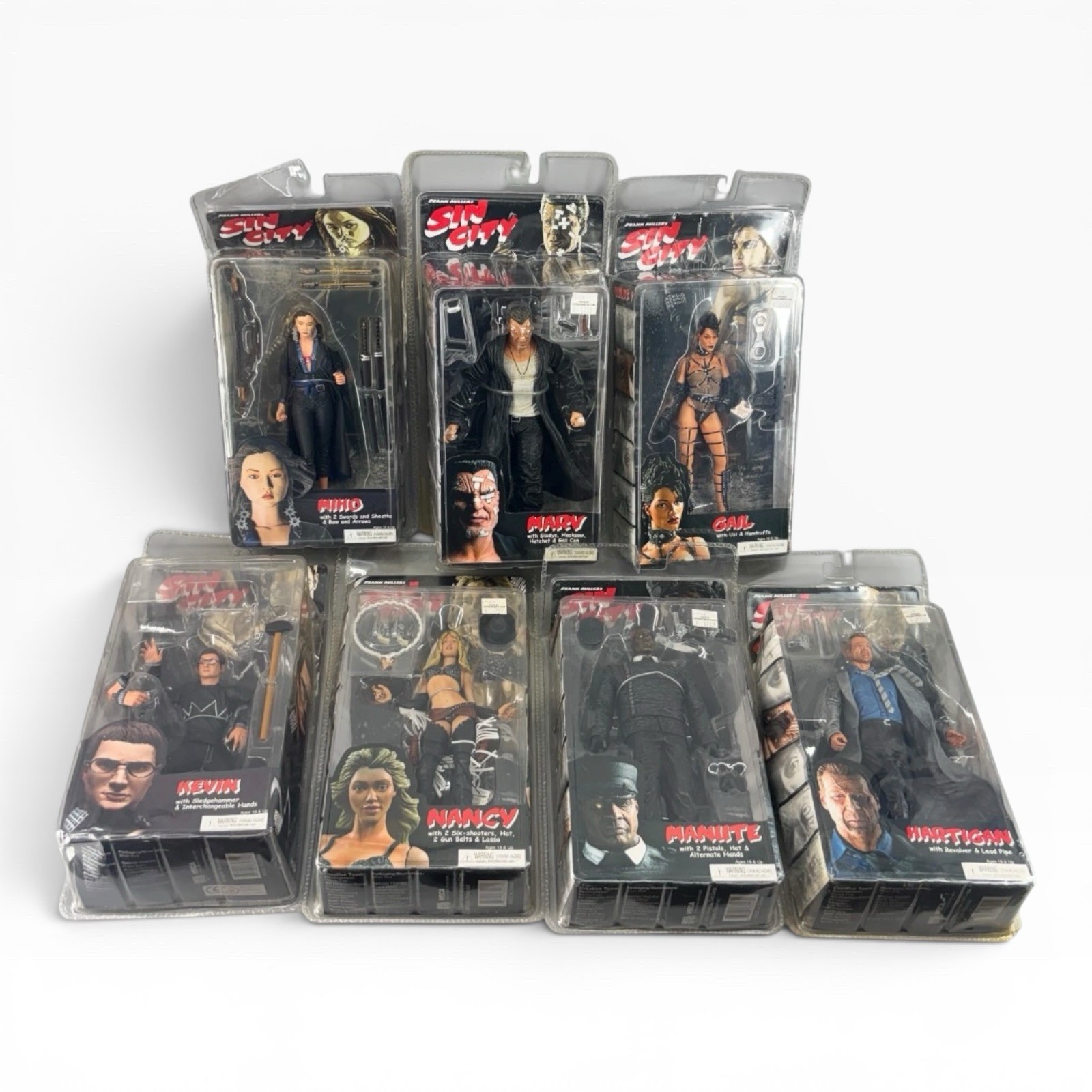 NECA Frank Miller&rsquo;s Sin City Action Figures Lot Of 7 – New