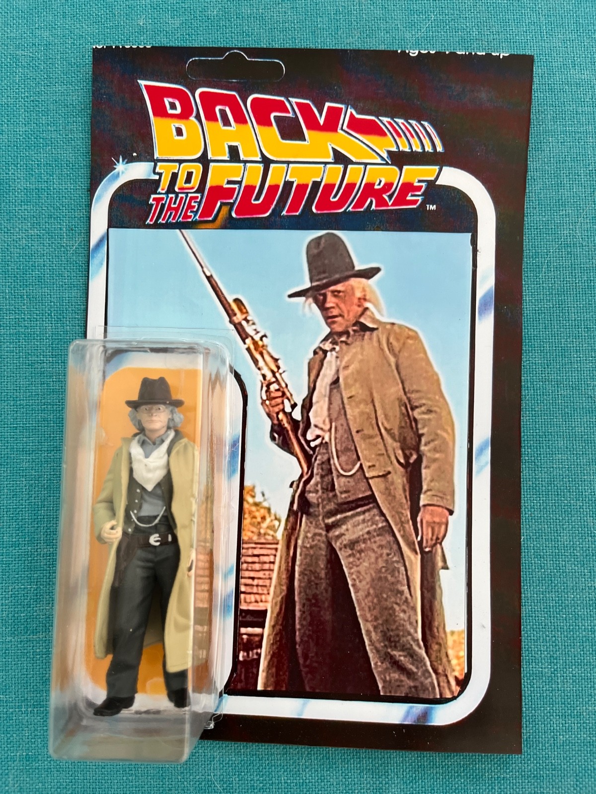 back to the future scarce doc brown in cowboy outfit on card custom part 3