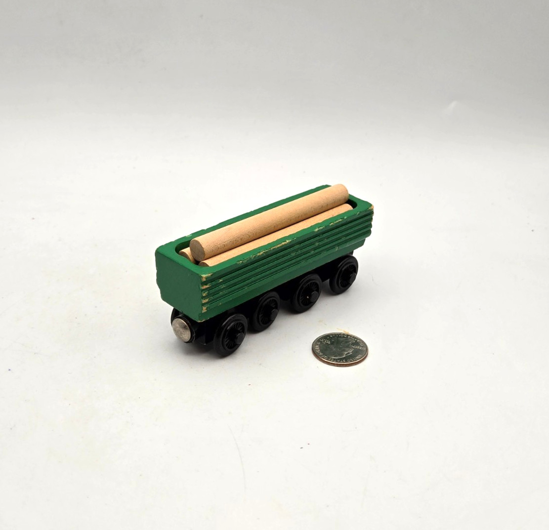 Thomas Friends Train Tank Wooden Railway – Henry&rsquo;s Green Log Car & Cargo 2001