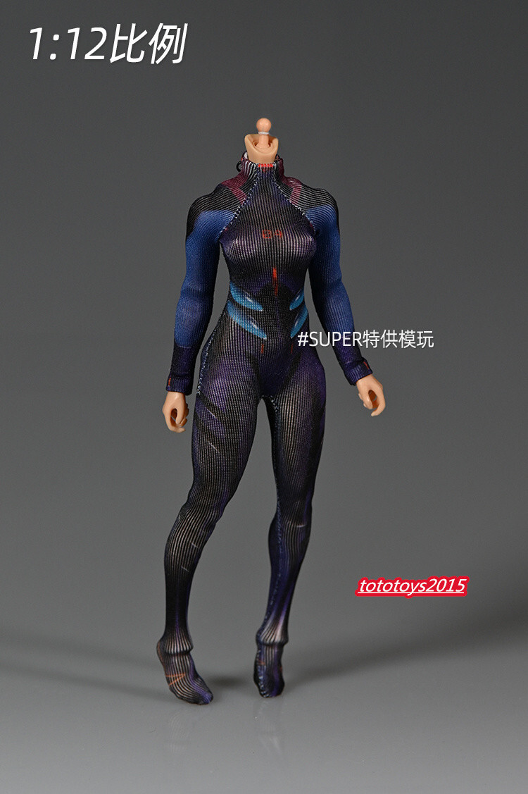1:12 Black Slim Bodysuit Tights Jumpsuit Clothes For 6&Prime; Female Figure Body Toy