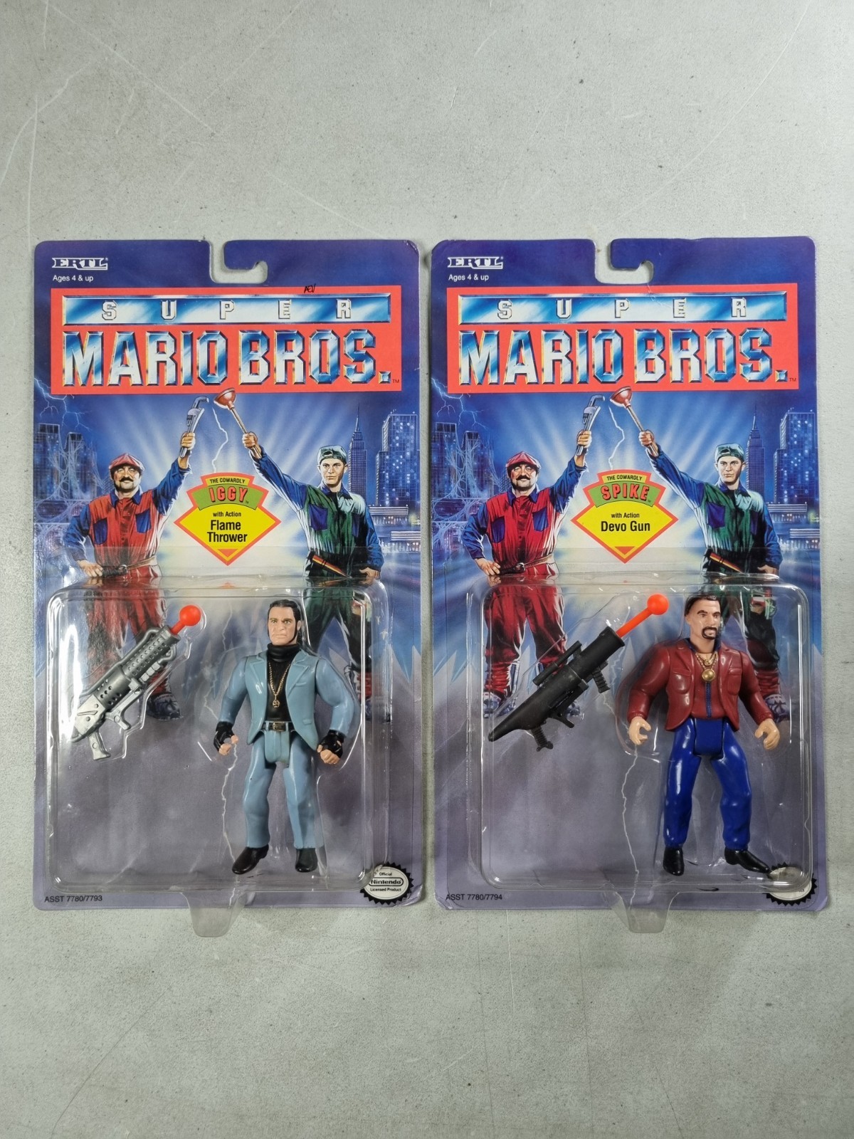 Iggy & Spike Action Figure Super Mario Bros Movie 1993 Ertl Nintendo NEW SEALED