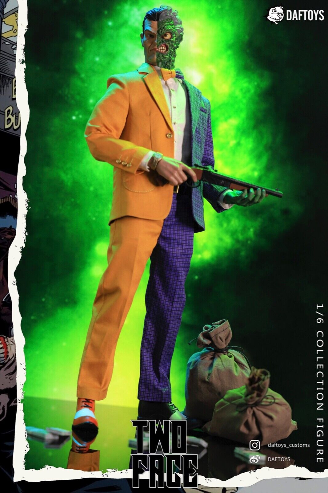 DAFTOYS DC COMICS TWO-FACE 12&Prime; 1/6 ACTION FIGURE BATMAN HARVEY DENT IN HAND *US*