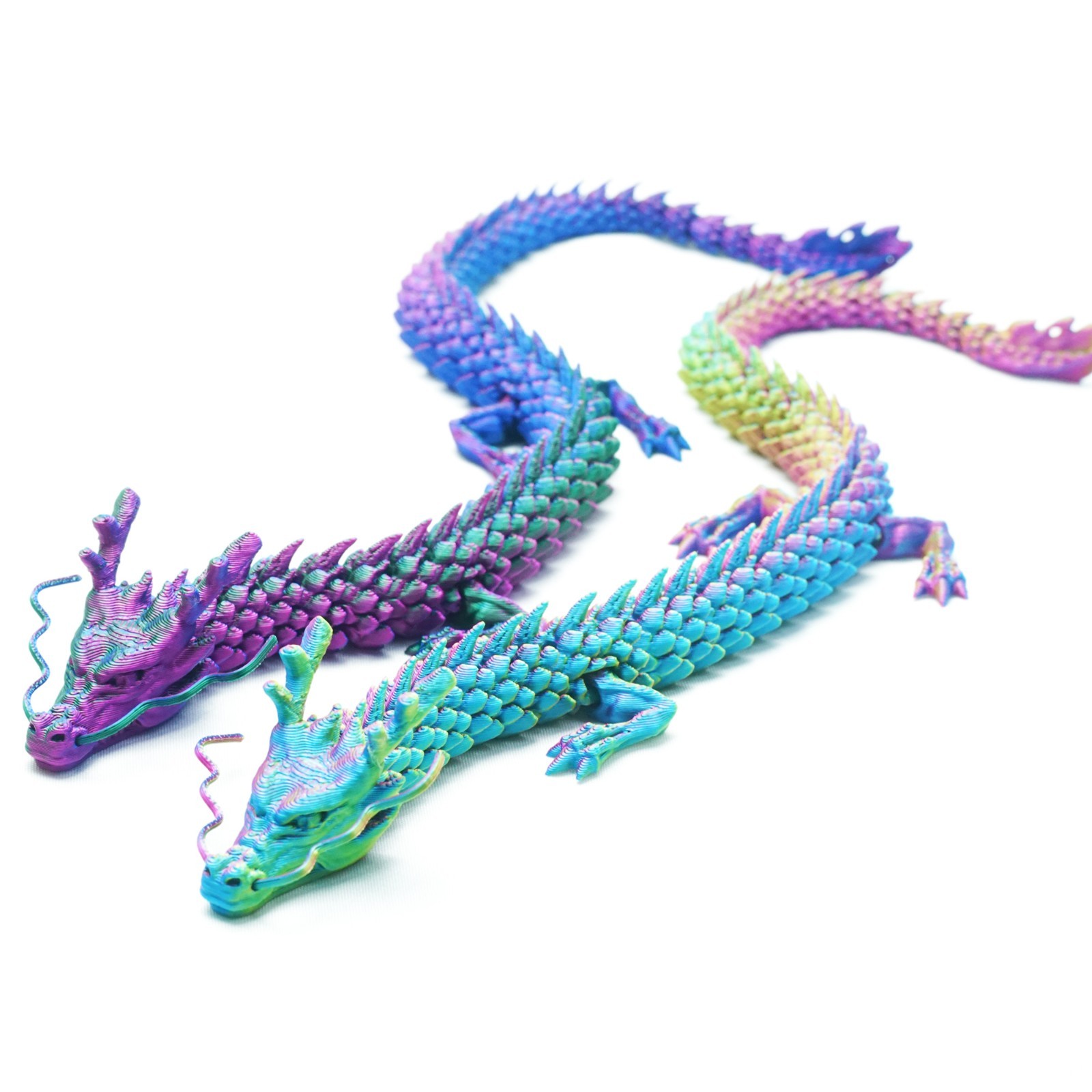 2PCS 12inch 3D Printed Dragon Model,Articulated Animals figure,Toys Home Decor