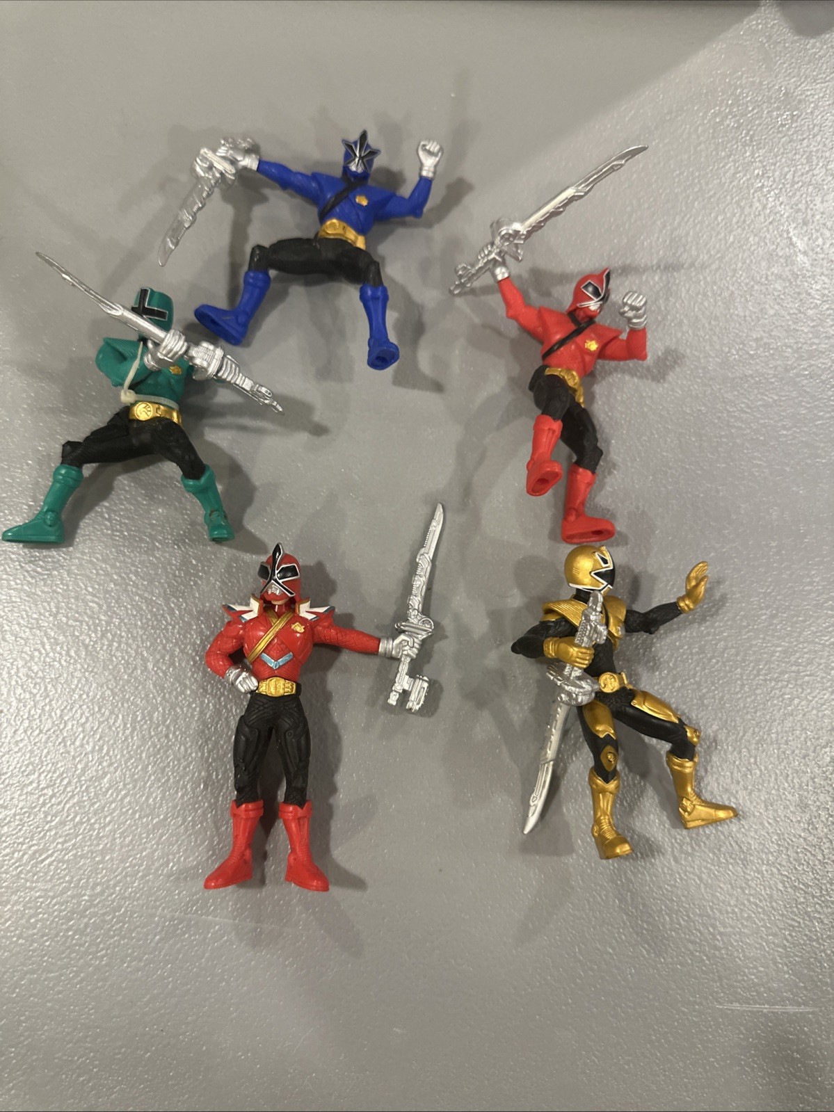 Power Rangers Samurai Action Figures Red Green Blue Gold