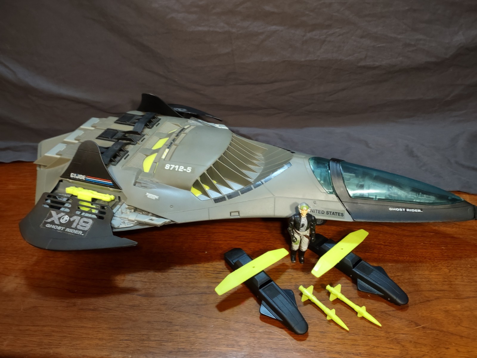 1988 GI Joe PHANTOM X-19 Stealth Fighter 100% Complete W GHOSTRIDER Vintage ARAH