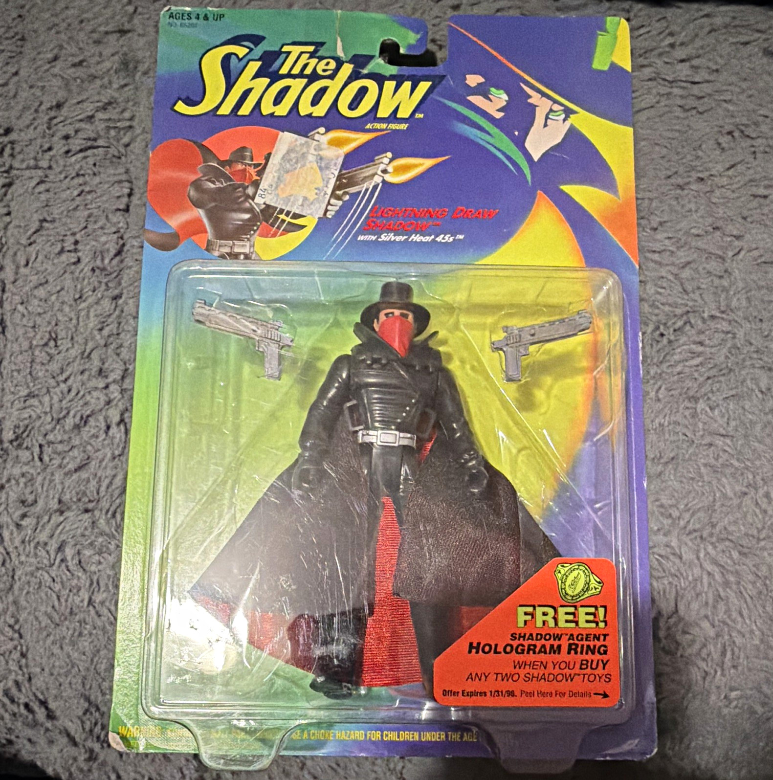 The Shadow Lightning Draw Shadow Action Figure Boxed w/ Gun 1994