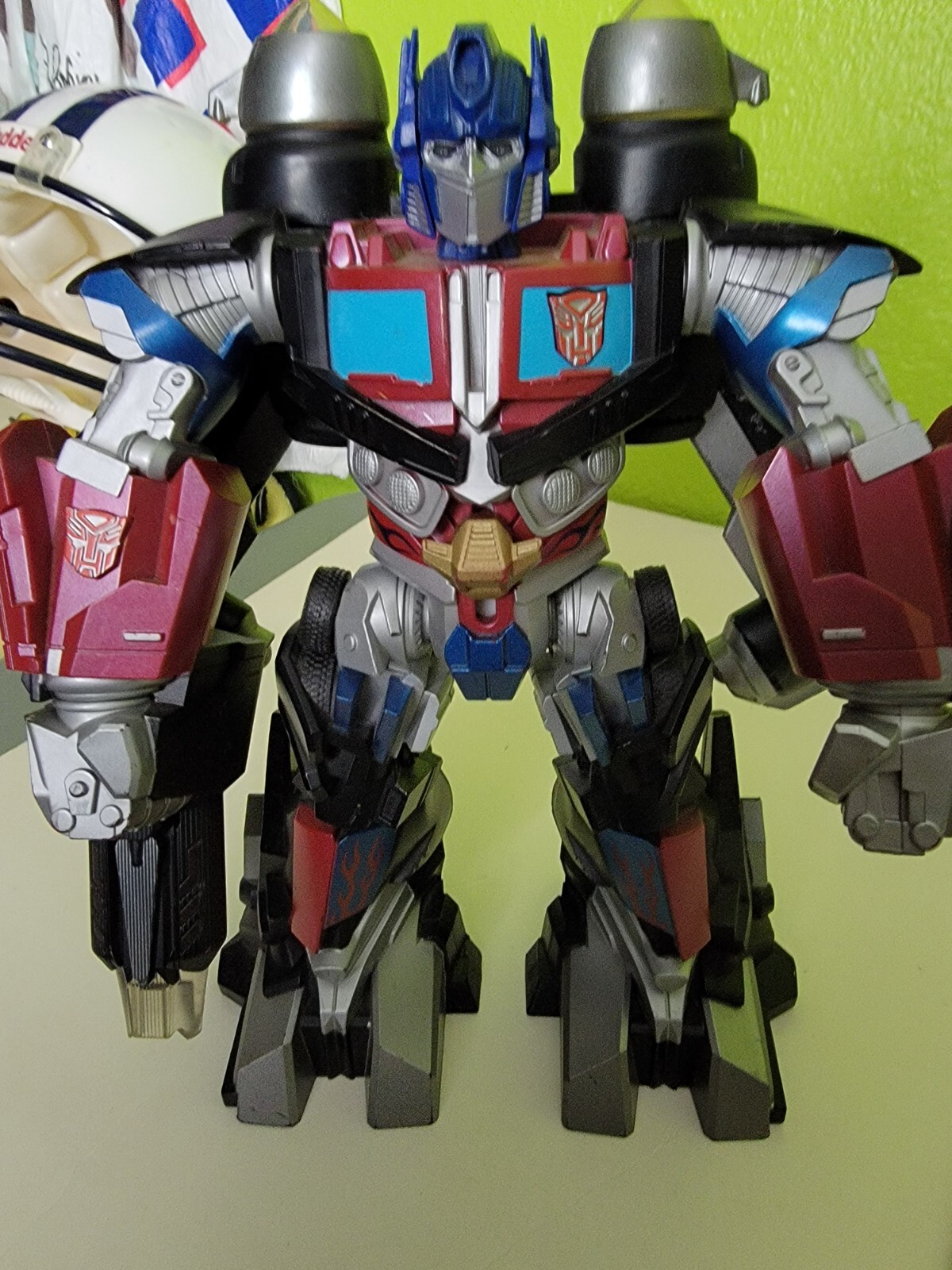 Hasbro Transformer Mega Power Bots Jet Optimus Prime 12&Prime; Figure Action Toy