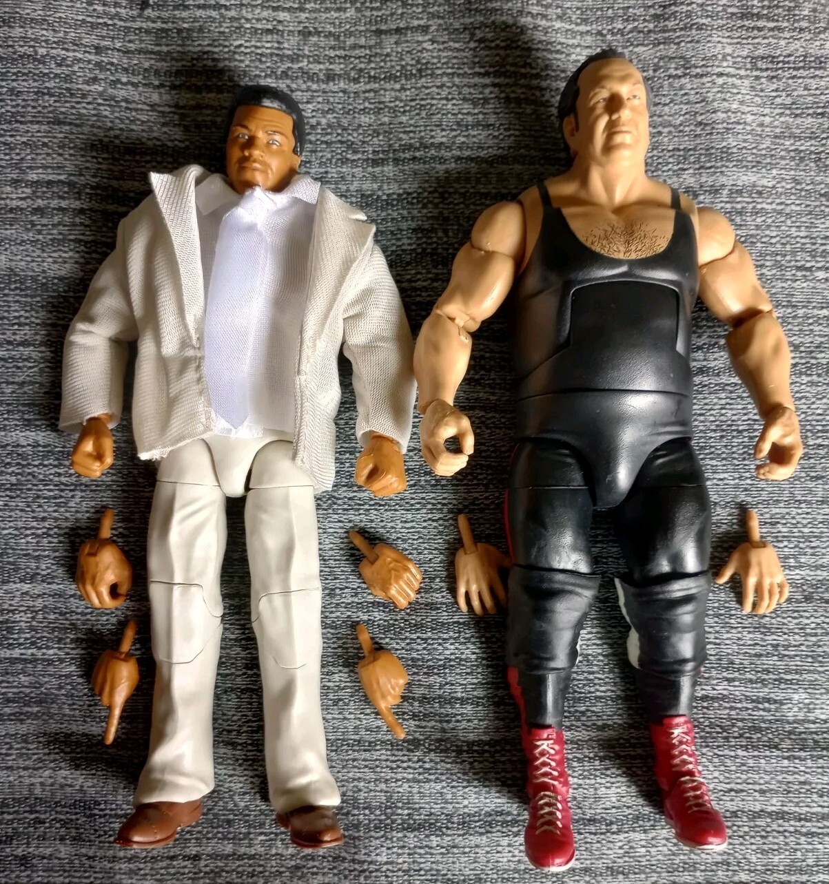 WWE Elite Legends Gorilla Monsoon & Muhammad Ali Figure Lot Territory Wrestling