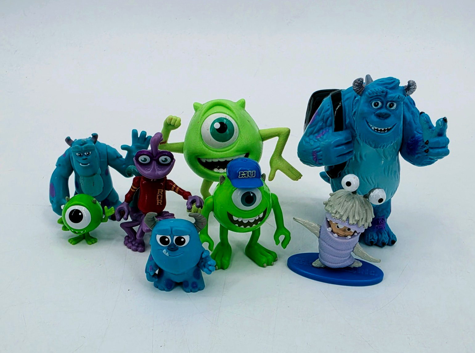 Disney MONSTERS INC Toy Character Lot of 8 Pixar Sully Mike Wazowski Boo Randall