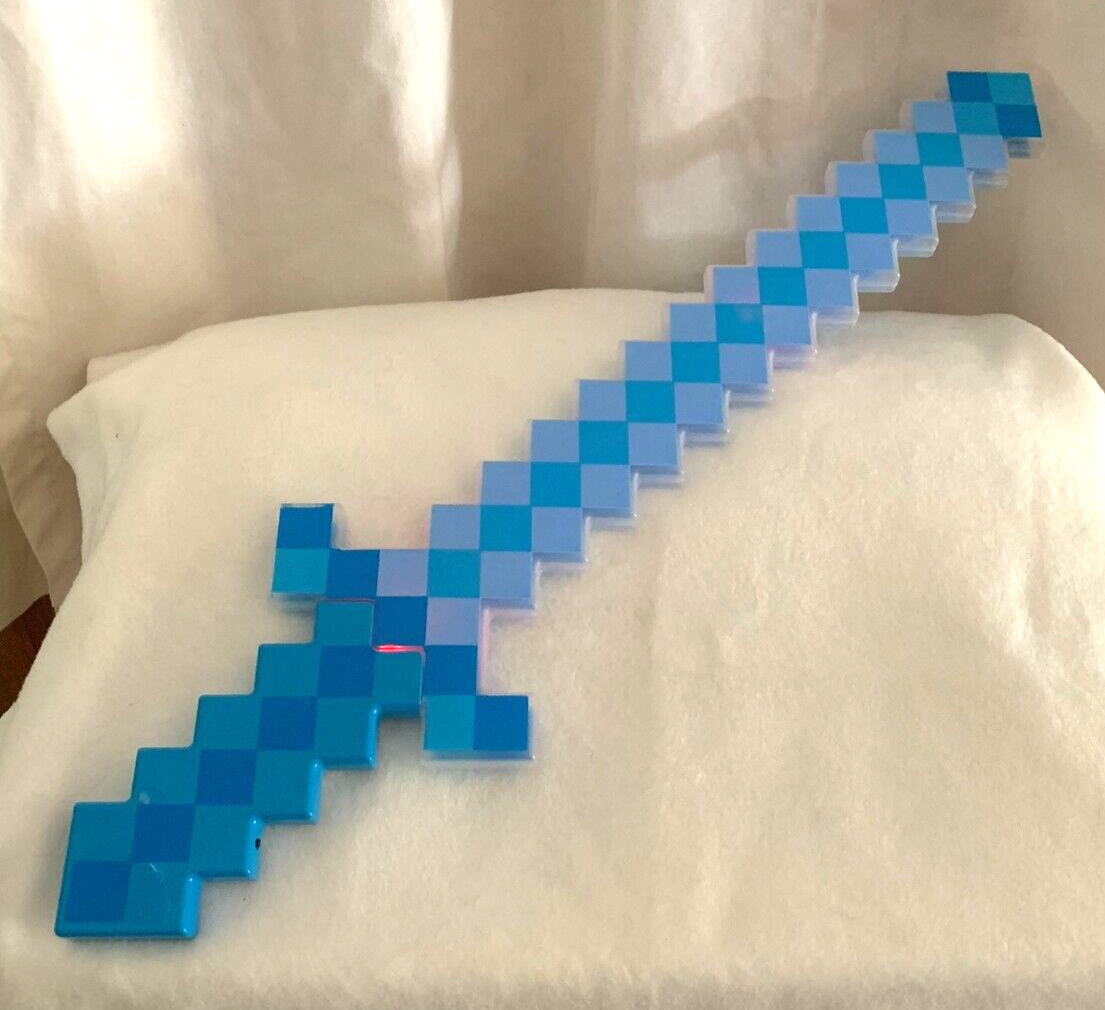 Minecraft Light Up Pixel Sword 24 inches long Excellent Condition
