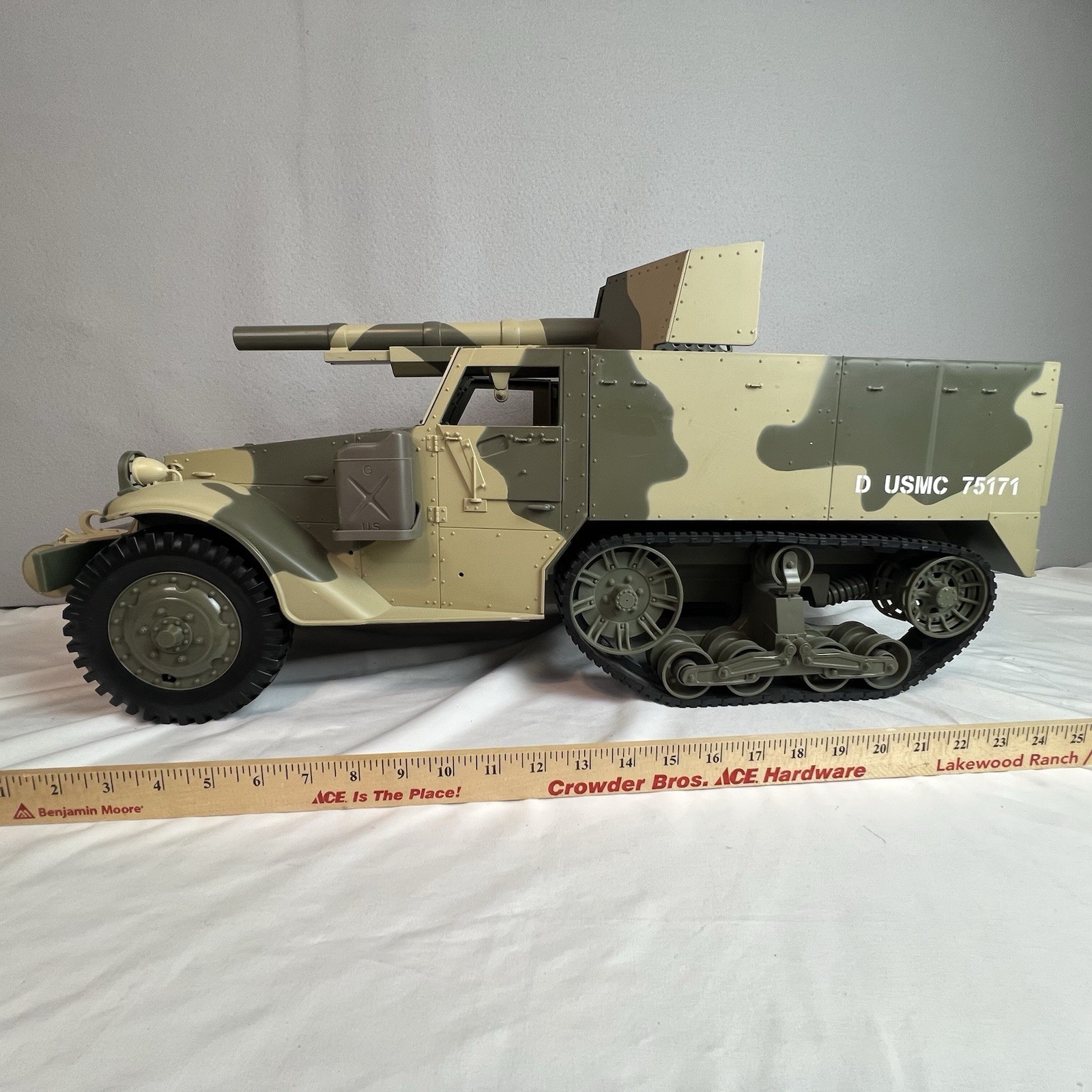 GI Joe Hasbro M3 Tank Destroyer, WWII Half-Track Vehicle 1:6 Scale, 12” 2001 BBI