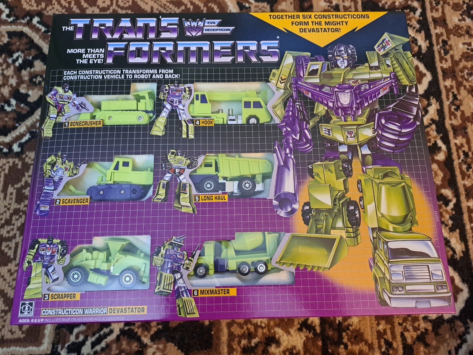 USA New TRANSFORMERS G1 reissue DEVASTATOR Constructicon combiner 6 green robots