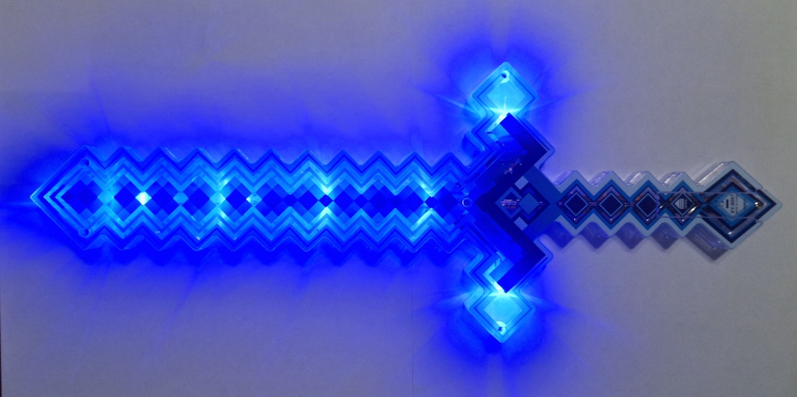 Minecraft Sounds & LED Light Up Pixel 8-Bit Toy Sword for Kids, Blue, 15 Inches