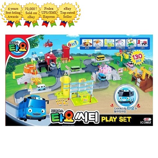 Tayo The Little Bus Tayo City Play Set 6 in 1 Role Play Toy TAYO CITY PLAY SET