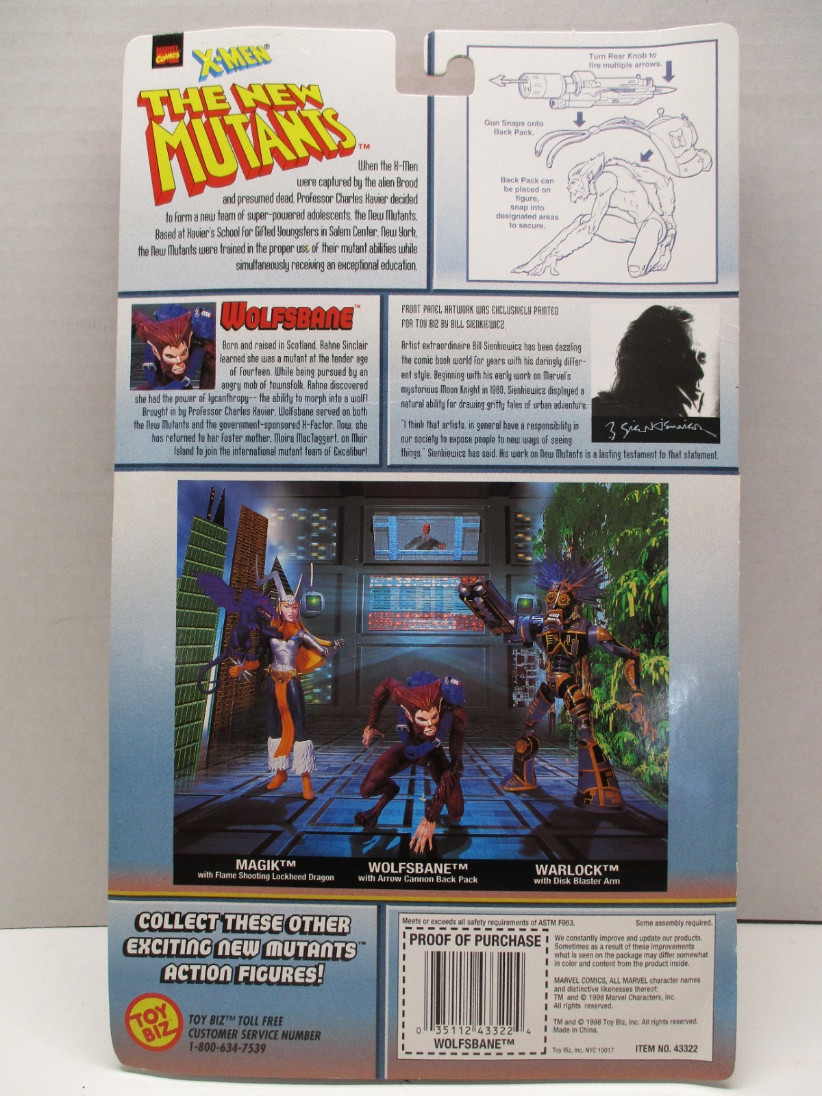Marvel X-Men The New Mutants Wolfsbane Action Figure Toy Biz 1998 New Sealed