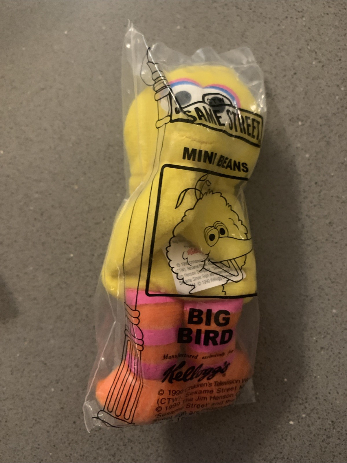 1999 Kellogg&rsquo;s Sesame Street Mini Beans (Plush) – Big Bird stuffed animal