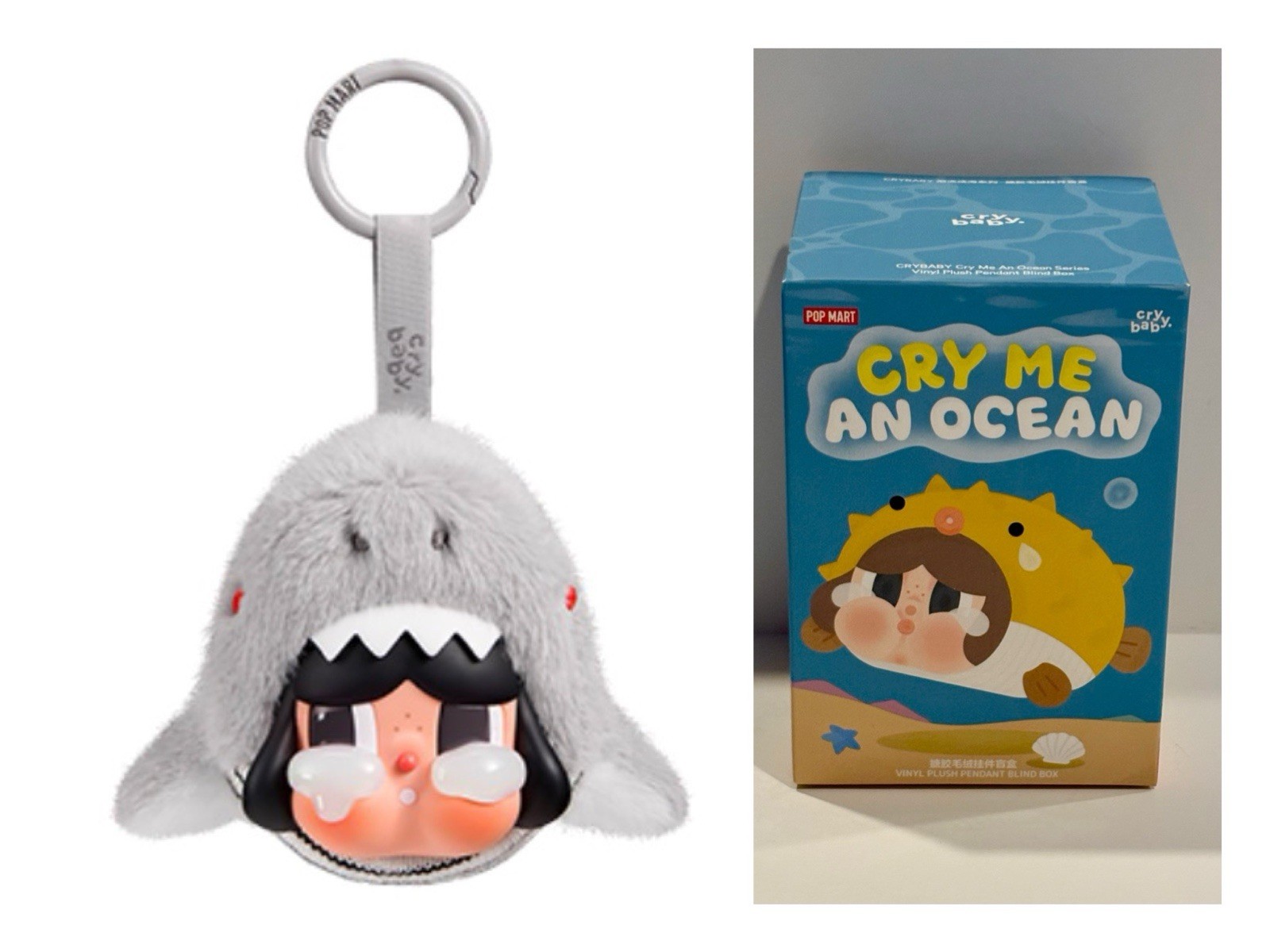 POP MART CRYBABY The Shark Cry Me An Ocean Plush Pendant Confirmed, Unopened