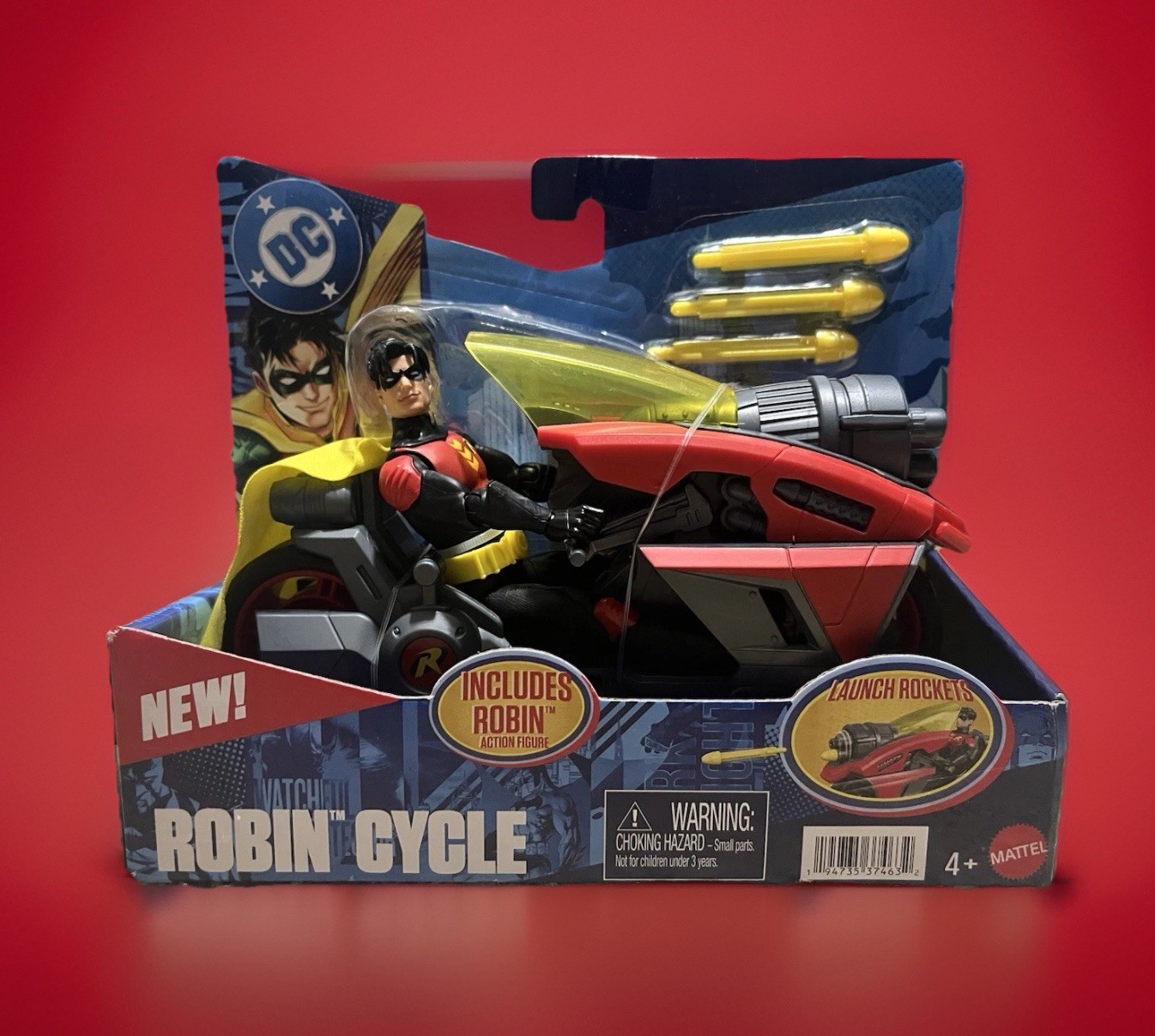 Mattel DC Premier New Robin Cycle Action Figure Motorcycle w/ Darts NIP