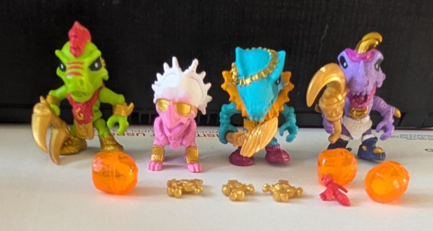 Moose Toys Treasure X Action Figures W/ Weapons Lot REXRIP, SPINOBLING +