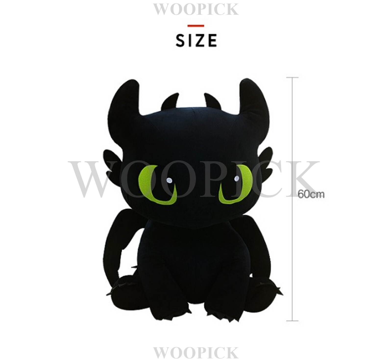 How To Train Your Dragon 3 Sitting Toothless Plush Doll 60cm Cute-100% Authentic