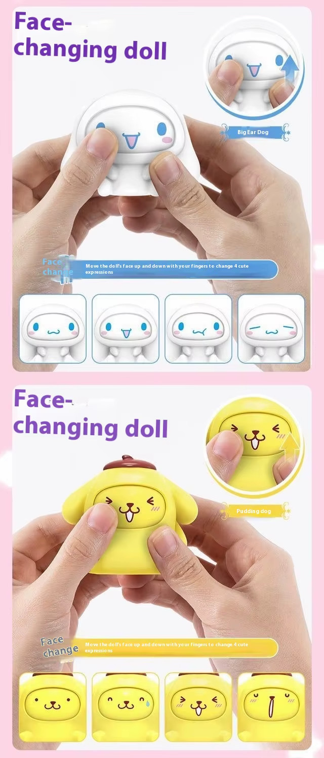Licensed Sanrio Characters Face Changing Blind Box Kawaii Doll Toy Figure