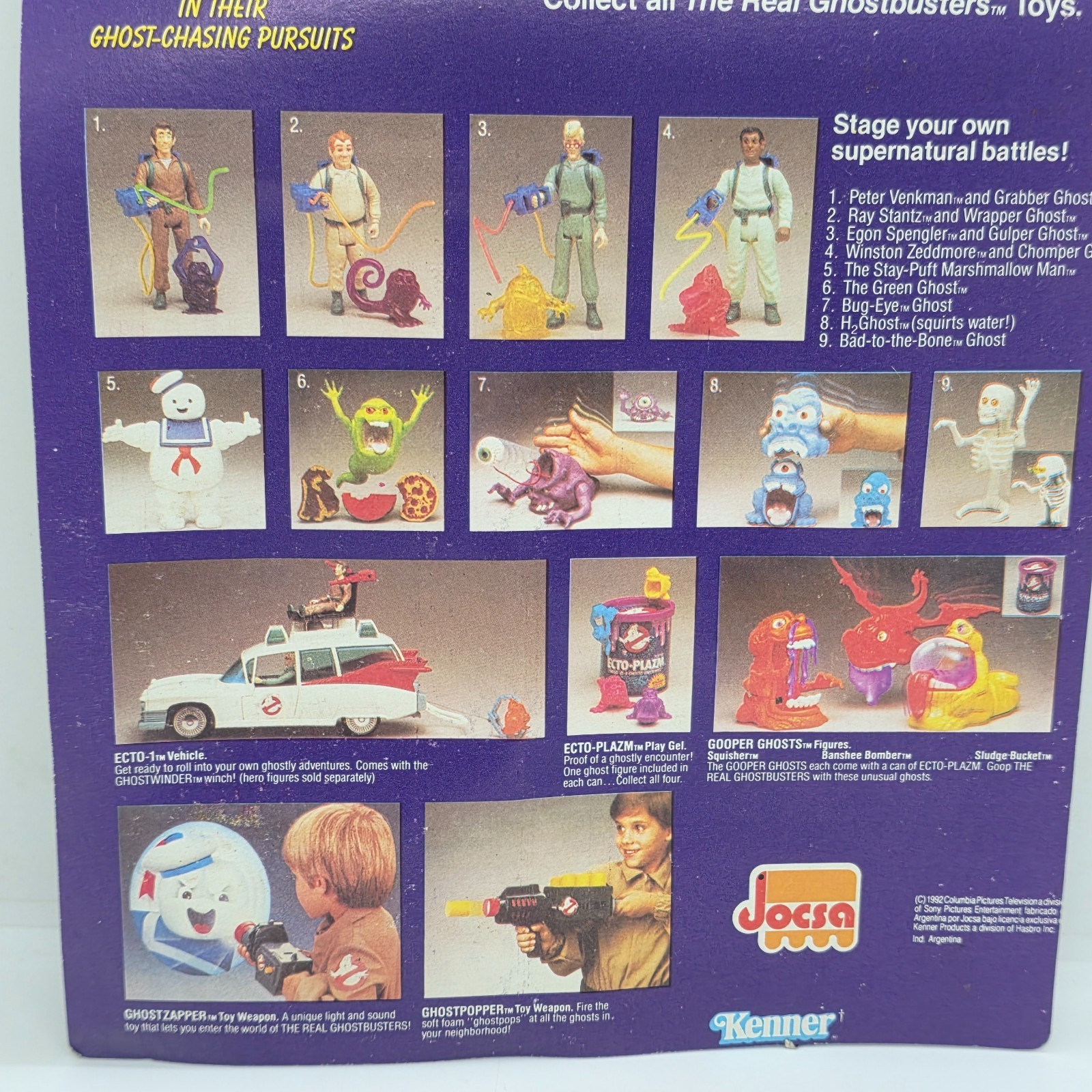 1992 the real ghostbusters jocsa kenner EGON IN CARDBOARD STAY PUFT ERROR RARE