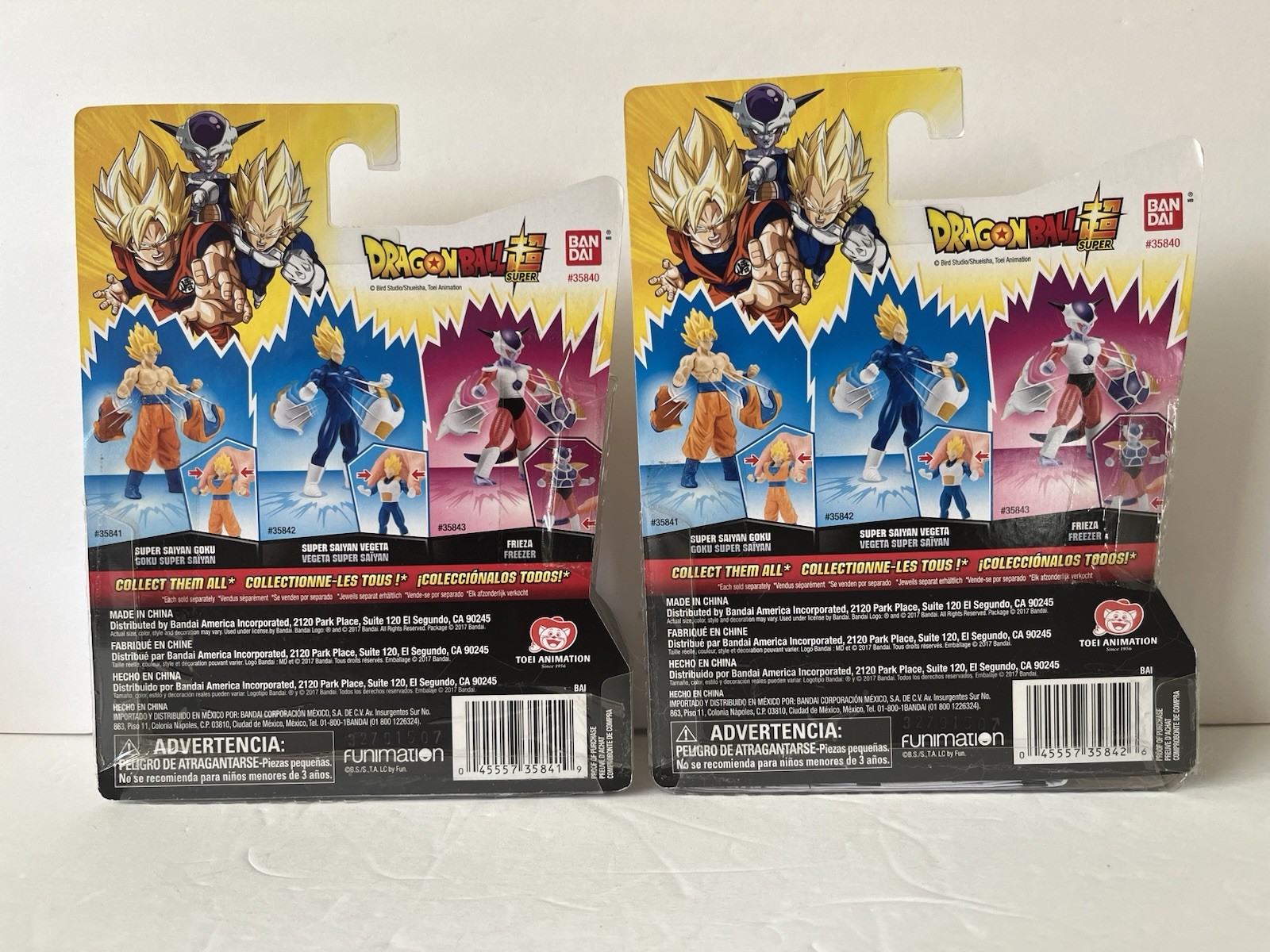 Lot Of 2 Dragonball Super 4”in Action Figures Super Saiyan Goku & Vegeta Bandai