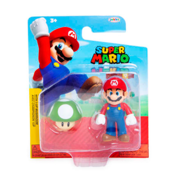 Nintendo Super Mario 2.5 inch Figure with 1-Up Mushroom