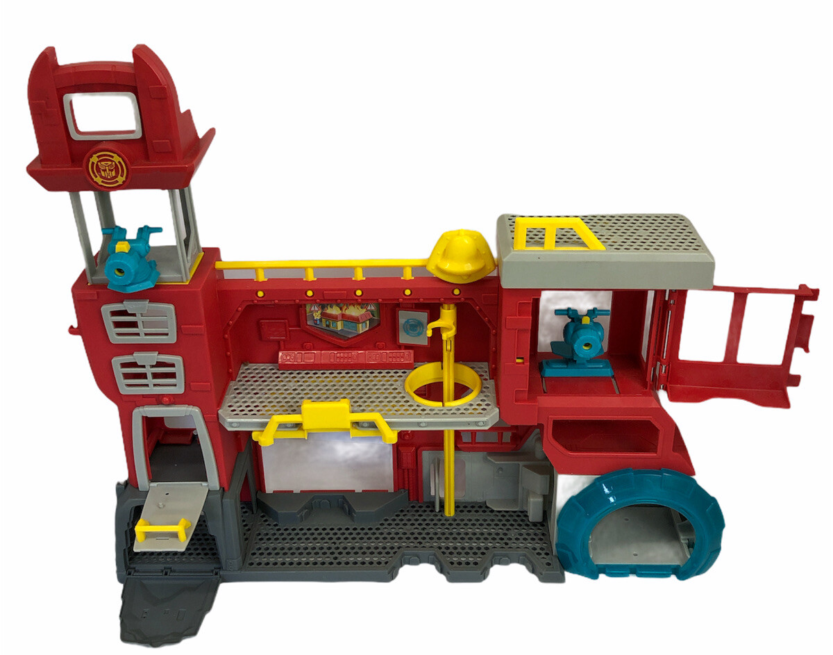 2015 Transformers~Rescue Bots Griffin Rock Firehouse Playset Toy Red Hasbro