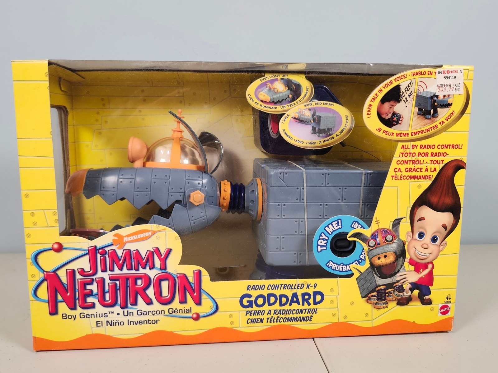 Mattel 2001 Nickelodeon Jimmy Neutron Radio Controlled K-9 Goddard New VHTF RARE