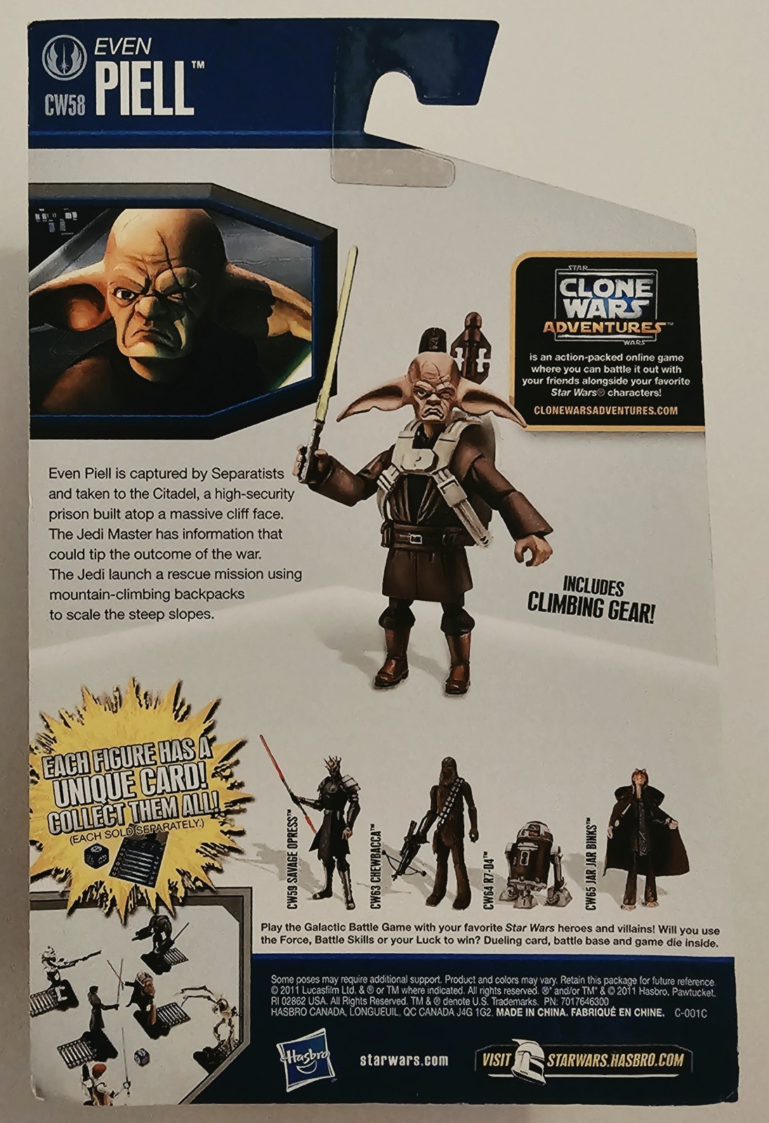 STAR WARS THE CLONE WARS CW58 EVEN PIELL with LIGHTSABER & GEAR 3.75&Prime; FIGURE