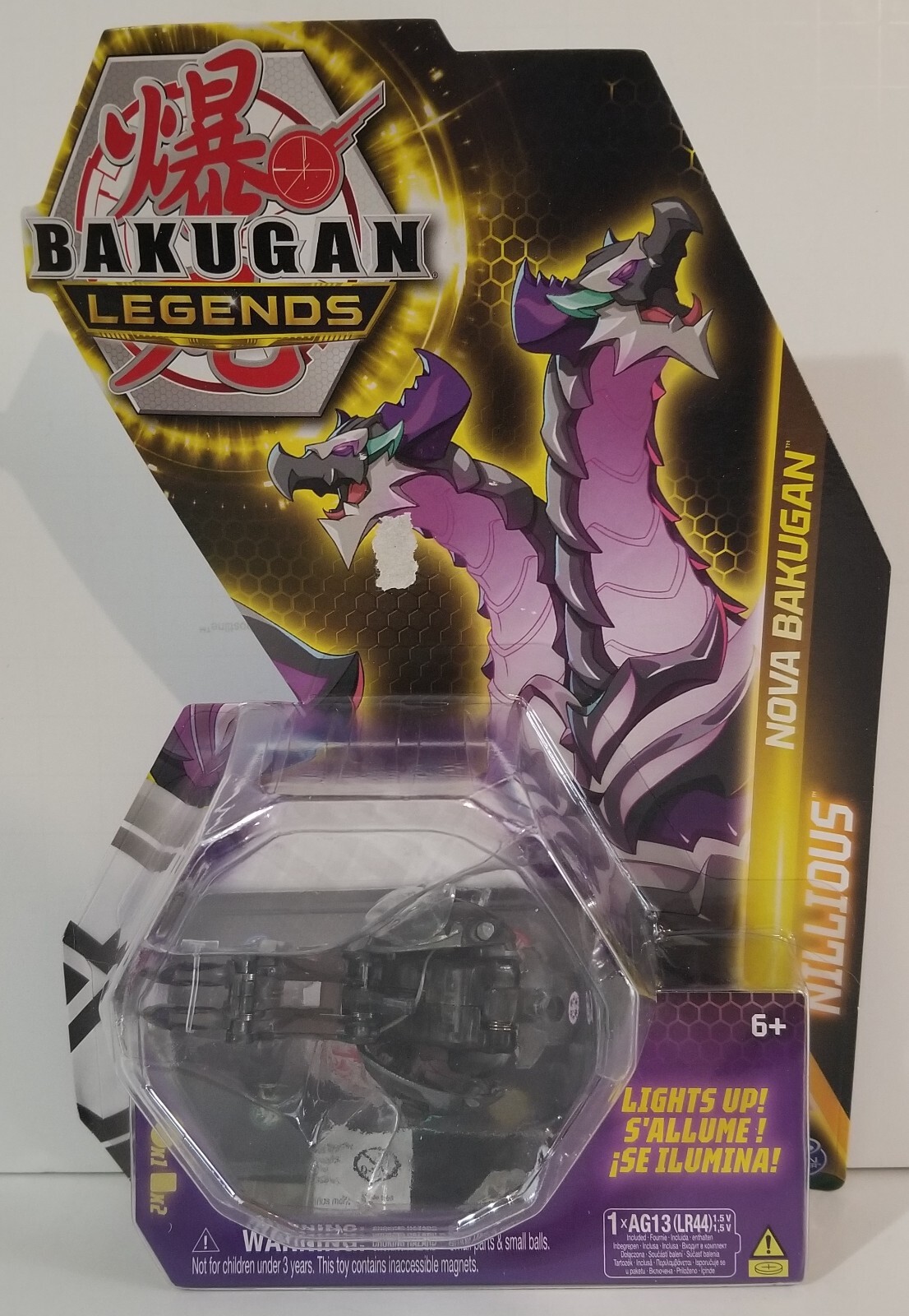 Bakugan Legends: Nova Darkus Nillious, light up battle figure & cards