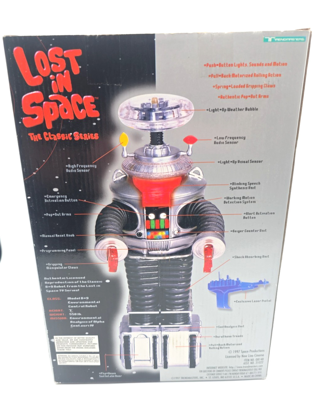Lost In Space Trendmasters Robot B-9 Action Figure In Box 1997 Classic Read