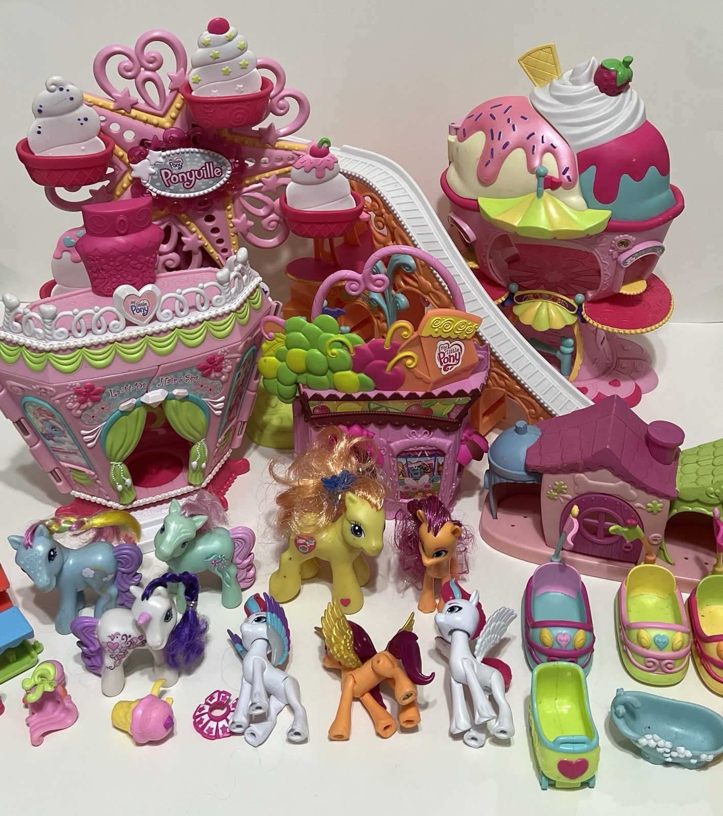 Lot Of My Little Pony (MLP) Play Sets From The Early 2000s Plus Pony Figures!