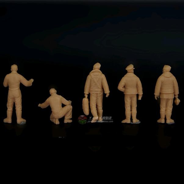 1/72 1/87 1/64 Wwii Royal Air Force Pilots Ground Crew 5pcs Model 3d Printed
