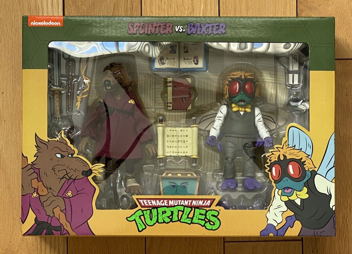 SPLINTER VS BAXTER TMNT 2 PACK NECA TARGET EXCLUSIVE IN-HAND! SAME DAY SHIP FAST
