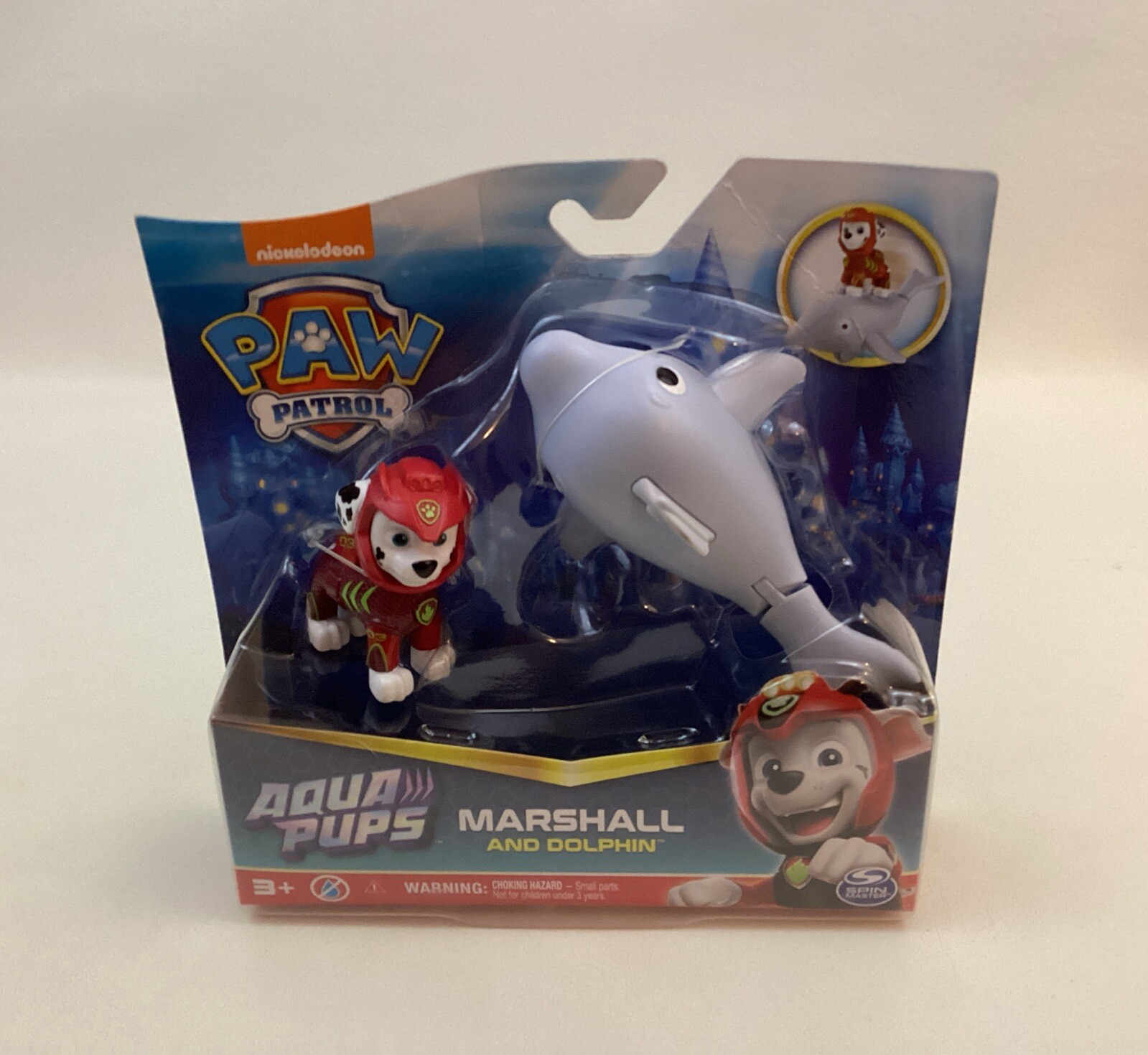 Paw Patrol Aqua Pups Marshall and Dolphin Action Figures Spin Master NIB