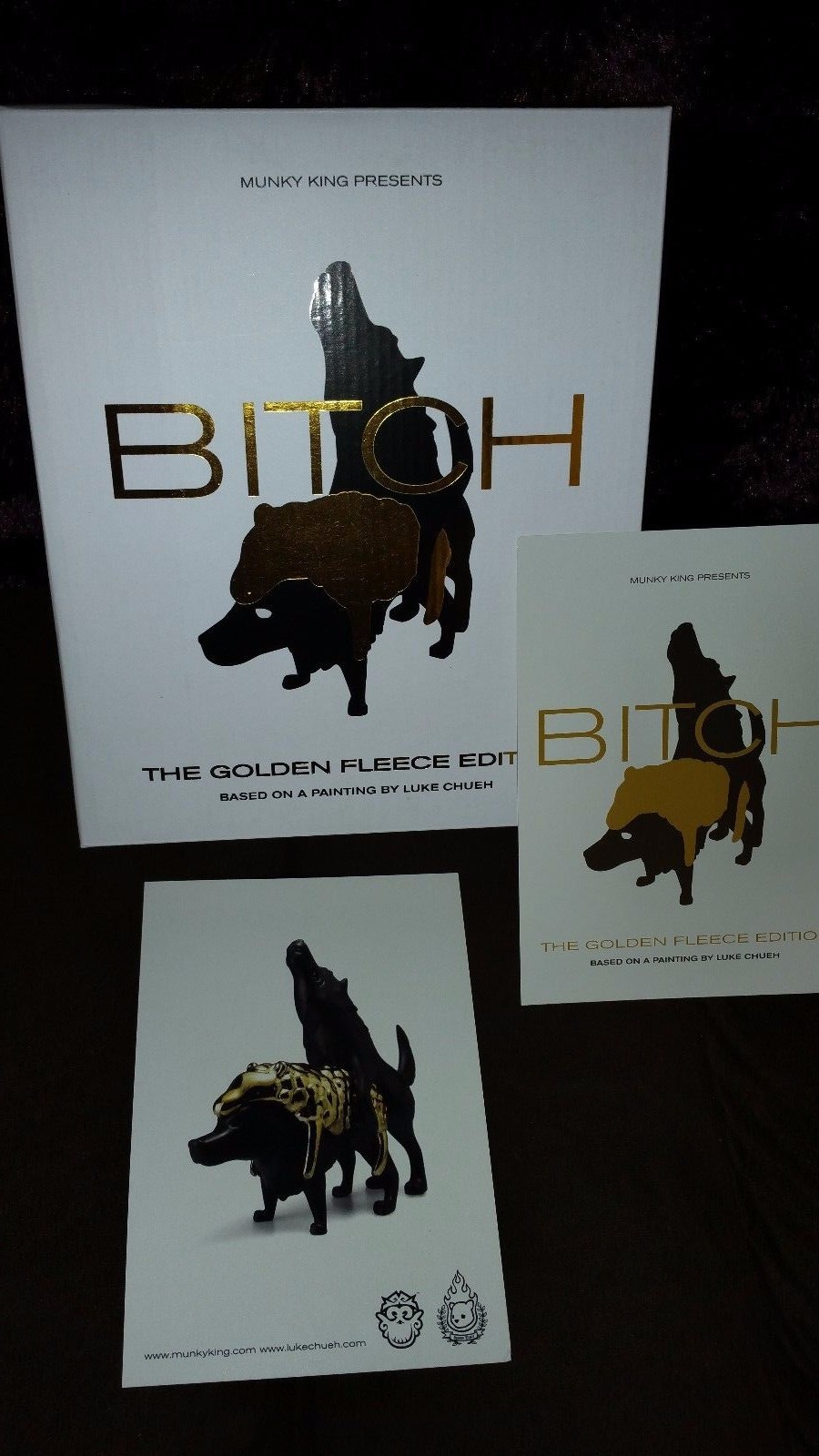 Luke Chueh BITCH Gold Fleece Exclusive SDCC 2014 Munky King + 2 PC 150 Ed SIGNED