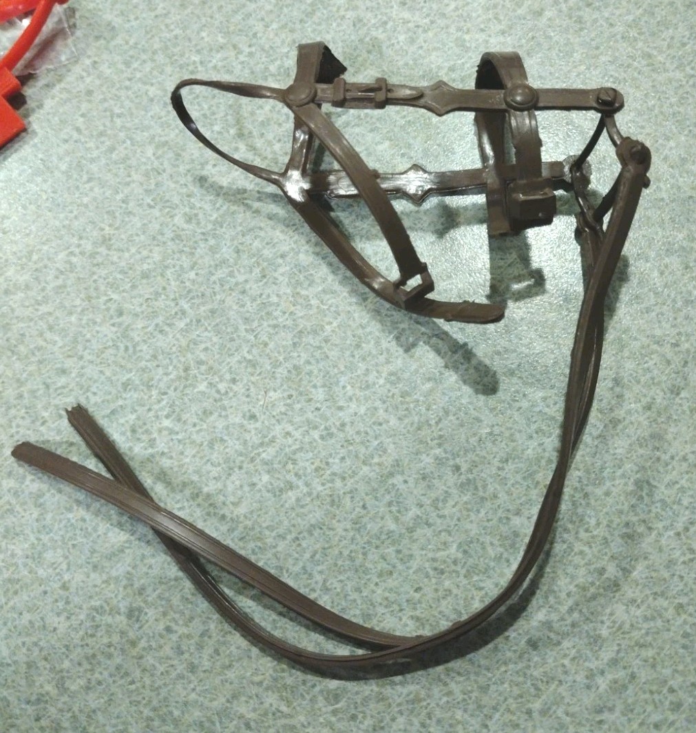 1960&rsquo;s-70&rsquo;s Marx Johnny West Brown Bridle Bit 2 Reins Nice Cond Intact #2