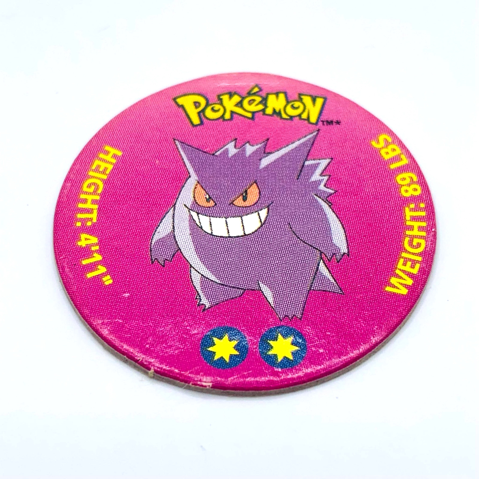 Vintage Pokemon TOMY Gengar Figure Token Battle Coin 1998 Nintendo