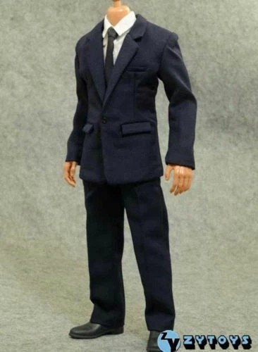 ZYTOYS 1/6 Male Blue Suit Shirt Tie Pants Clothes Set For 12&Prime;Figure Body Toys