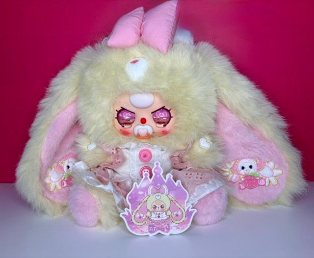 Baby Three BB3 Lily Rabbit Town V5 400% Pink & Yellow Bunny Plush New