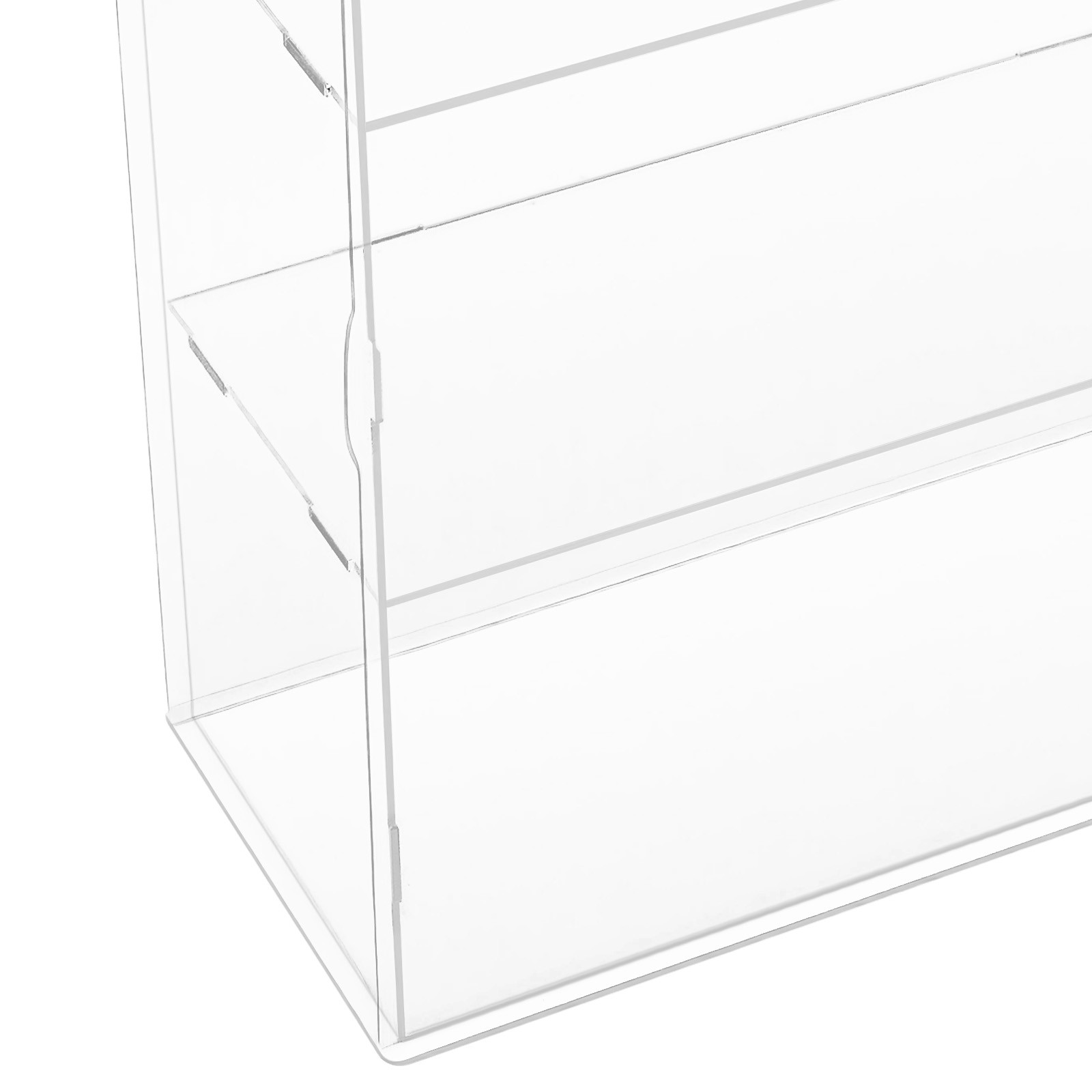 3-Tier Display Case Shelf Dustproof Clear Showcase Holder for Action Figures
