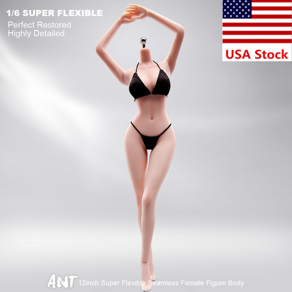 US 1/6 Medium Bust Makeup Flexible Joint Seamless Female Figure Body Model Toy