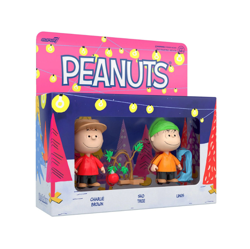 Peanuts Charlie Brown and Linus ReAction Figure Holiday Box Set