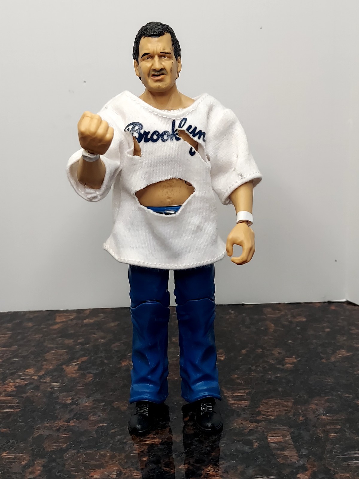 WWE WWF Mattel Elite Custom Brooklyn Brawler Action Figure See Pics Read Desc